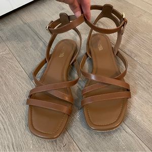 Michael Kors Tan Leather Gladiator Sandals, size 7.5